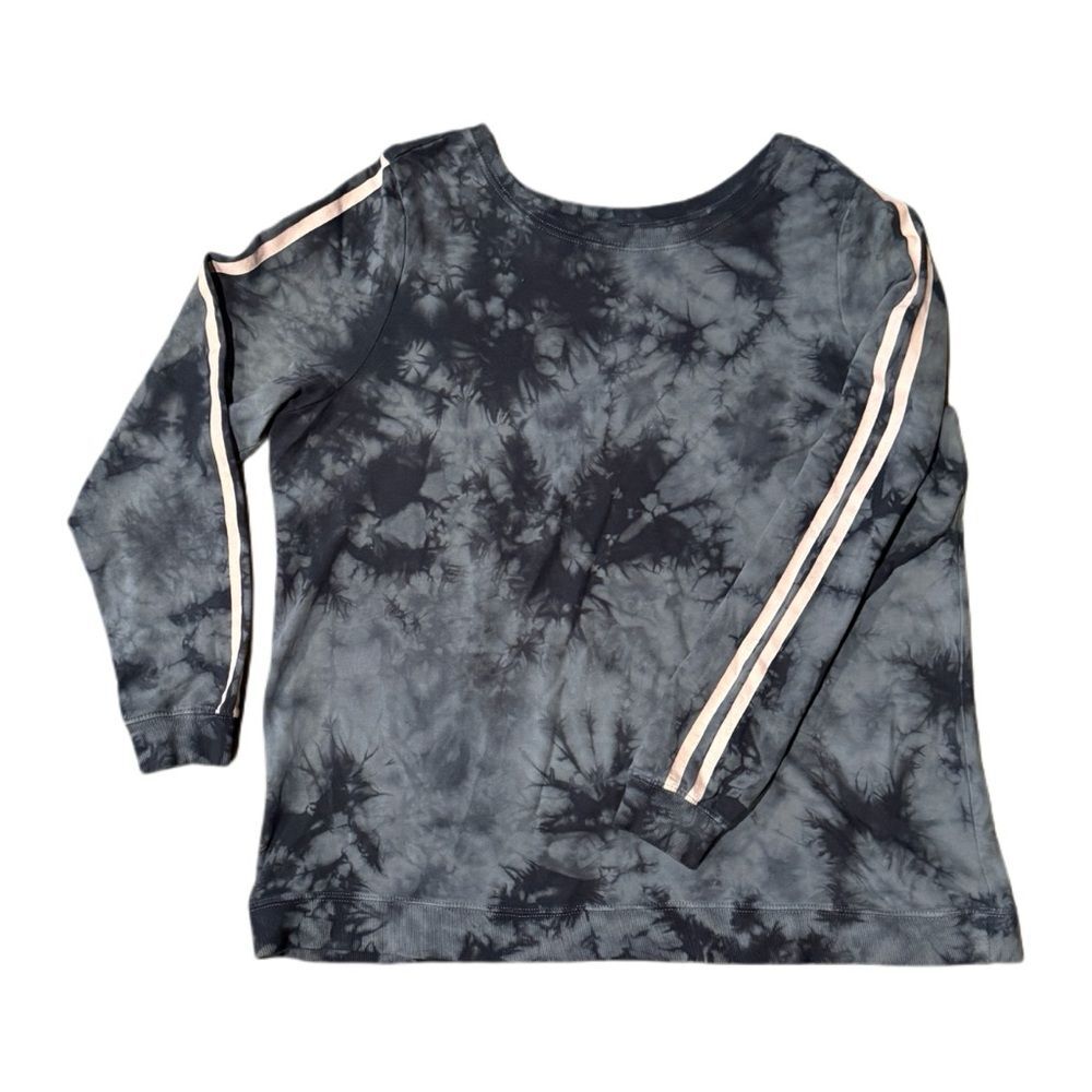 Torrid Black and Gray Tie-Dye Long Sleeve Lightweight Sweatshirt